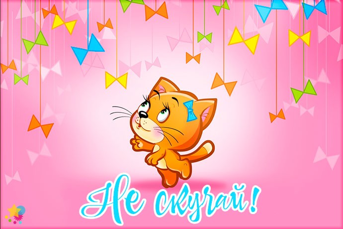 Кошечка ловит бантики